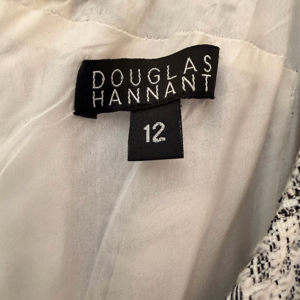 Douglas Hannant Tweed Dress/Jumper, Black/White, Designer Vintage Back Zip Sz 12 - Picture 5 of 16